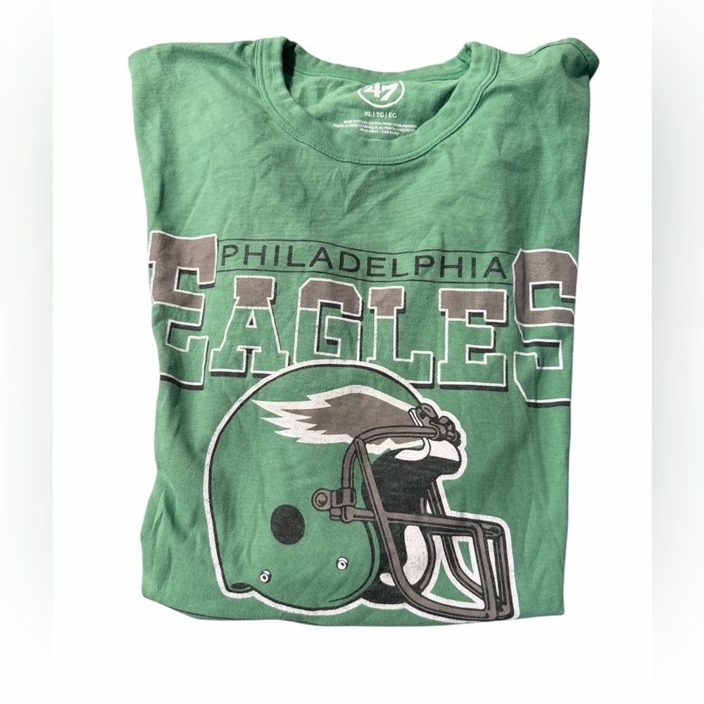 47 Brand Philadelphia Eagles Green Short Sleeve Tee. Pre Loved